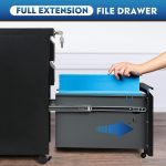 DEVAISE 3 Drawer Mobile File Cabinet with Lock, Under Desk Metal Filing Cabinet for Legal/Letter/A4 File, Fully Assembled Except Wheels, Black - Image 6